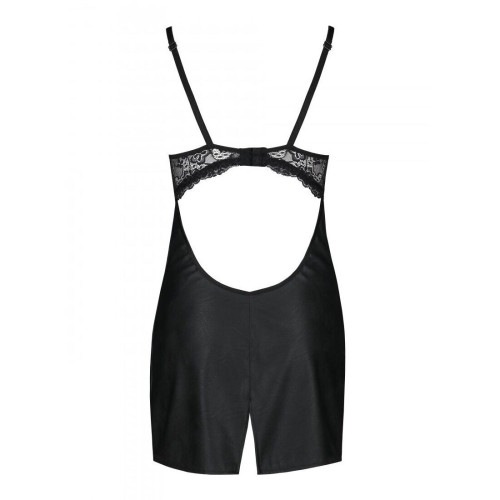 Беби-долл из эко-кожи и кружева Loona Chemise Passion black L/XL