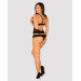 Полупрозрачный набор с украшениями Obsessive Ivannes top & thong топ и танга, черный L/XL
