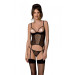 Корсет Passion MARINA CORSET, S/M, black, з відкритими чашками