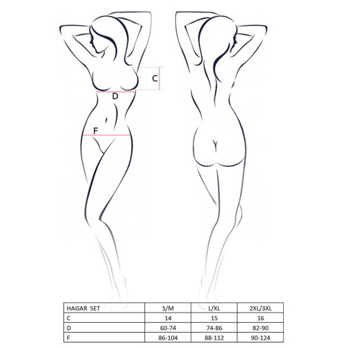 Комплект белья Passion HAGAR SET Черный L/XL