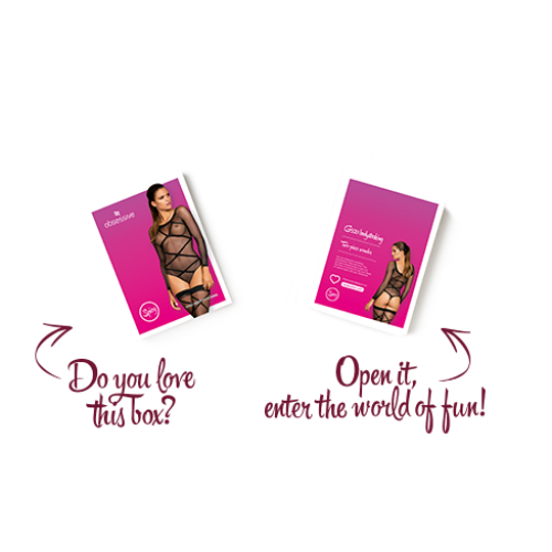 Бодистокинг Obsessive Bodystocking G320 чулки, боди, декор в виде линий black S/M/L