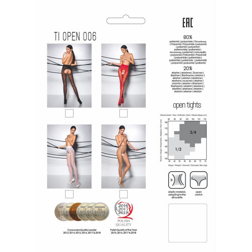 Эротические колготки Passion TIOPEN 006 Белые 1/2 30 den