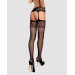 Сетчатые чулки-стокинги с имитацией гартеров Obsessive Garter stockings черные S500S/M/L
