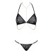 Комплект із ланцюжками Obsessive Pantheria 2-pcs set бюстгальтер, трусики black S/M