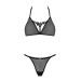 Полупрозрачный комплект Obsessive Celia Noir 2-pcs set бюстгальтер, стринги черный XS/S