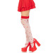 Чулки Leg Avenue Polka Dot Mushroom Thigh Highs, One Size, бело-красные, на резинке, рисунок — грибы