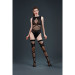 Комплект: боді та панчохи Moonlight Model 16 Black XS-L, імітація топу та трусиків