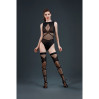 Комплект: боді та панчохи Moonlight Model 16 Black XS-L, імітація топу та трусиків