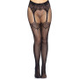 Колготки Leg Avenue Fishnet tights with back seam задний шов, кружево, сетка Black One size