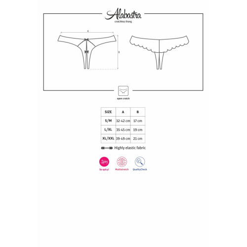 Кружевные трусики с доступом Obsessive Alabastra белые L/XL