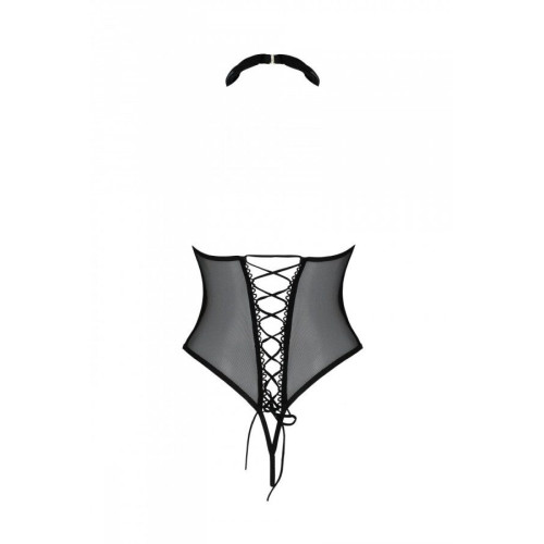 Эротическое боди Passion TRISHA BODY, XXL/XXXL, beige, с открытыми чашками