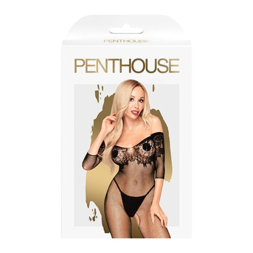 Бодістокінг з імітацією ліфа Penthouse High Profile Чорний XL