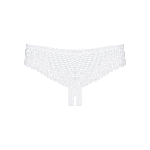 Кружевные трусики с доступом Obsessive Alabastra белые L/XL