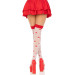 Чулки Leg Avenue Polka Dot Mushroom Thigh Highs, One Size, бело-красные, на резинке, рисунок — грибы