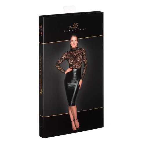 Сукня з мереживним топом Noir Handmade F228 Midi dress with soft lace top, XL, мокрий ефект