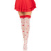 Чулки Leg Avenue Polka Dot Mushroom Thigh Highs, One Size, бело-красные, на резинке, рисунок — грибы
