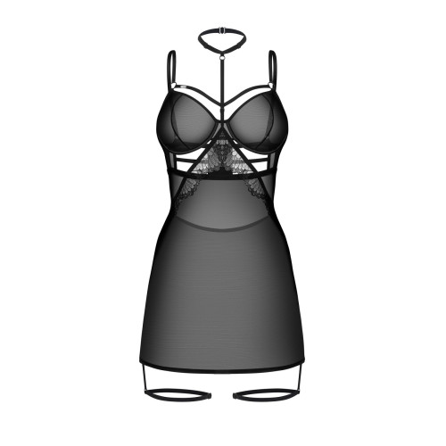 Бэби-долл Obsessive Arrowel Black chemise S/M