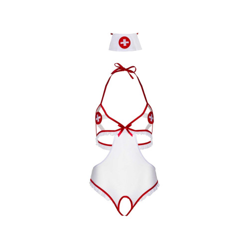 Костюм медсестри Leg Avenue Naughty Nurse one size, боді та шапочка