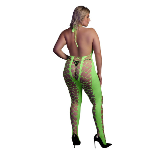 Бодістокінг Ouch! Bodystocking With Halterneck Green XL/4XL