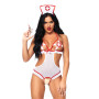 Костюм медсестры Leg Avenue Naughty Nurse one size, боди и шапочка