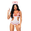 Костюм медсестри Leg Avenue Naughty Nurse one size, боді та шапочка