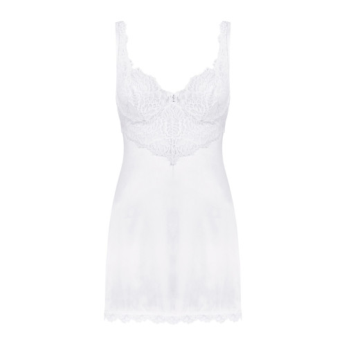 Сорочка Obsessive Amor Blanco underwire chemise & thong white L/XL