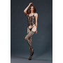 Бодистокинг с доступом Moonlight Model 08 Black XS-L, имитация корсета и чулок на подвязках
