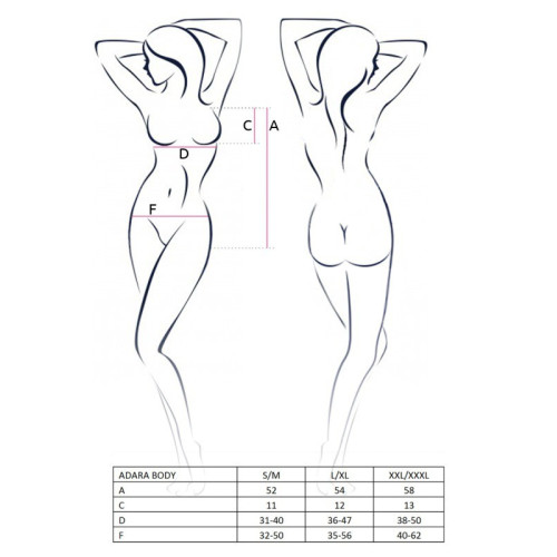 Монокини Passion Erotic Line ADARA BODY L-XL Черные