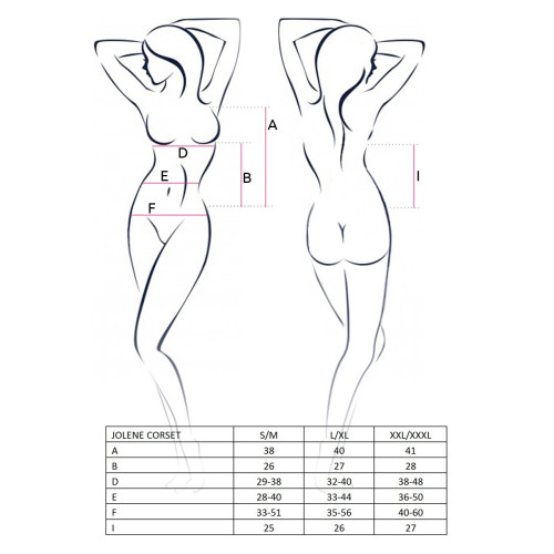 Сексуальный прозрачный Корсет Passion Erotic Line JOLENE CORSET XXL/XXXL Черный