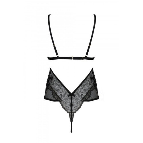 Боді Passion AMBERLY BODY black, XXL/XXXL, відкрита спина, низ стрінги