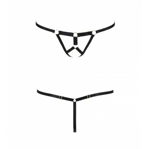 Трусики стринги со стрепом Passion Exclusive ARMANDA THONG black XXL/XXXL