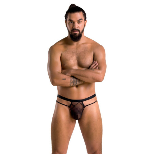 Мужские прозрачные стринги Passion 029 Thong Collin Black XXL/XXXL