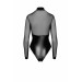 Боді Noir Handmade F321 Edge, XXL, низ під латекс, верх сітка, блискавка на все тіло, декор кільця