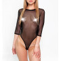 Сексуальное прозрачное боди сетка Sheril с рукавами Art of Sex Sheril L/2XL Черное