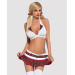 Еротичний костюм школярки з мініспідницею Obsessive Schooly 5pcs costume біло-червоний S/M