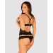 Полупрозрачный набор с украшениями Obsessive Ivannes top & thong топ и танга, черный 2XL/3XL