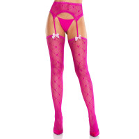 Колготки-чулки Leg Avenue Heart Garterbelt Stockings One Size Magenta Колготки-чулки Leg Avenue Heart Garterbelt Stockings One Size Magenta