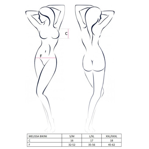 Комплект белья Passion MELISSA BIKINI black L/XL