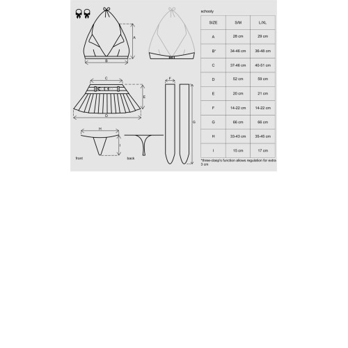 Еротичний костюм школярки з мініспідницею Obsessive Schooly 5pcs costume біло-червоний S/M