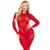 Платье Leg Avenue Lace and Net Bodycon Gown One Size, Red