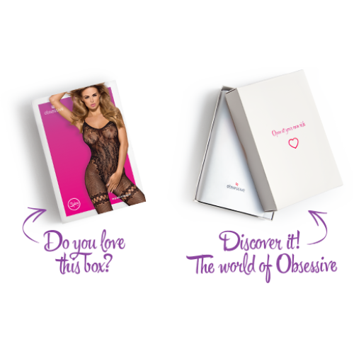 Бодистокинг Obsessive Bodystocking F213 имитация кружевного боди и резинки для чулок black S/M/L