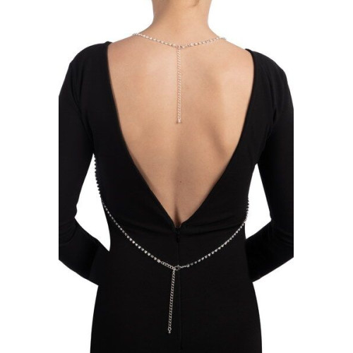 Сріблястий ланцюжок для бюста Bijoux Pour Toi – Elena Silver зі стразами