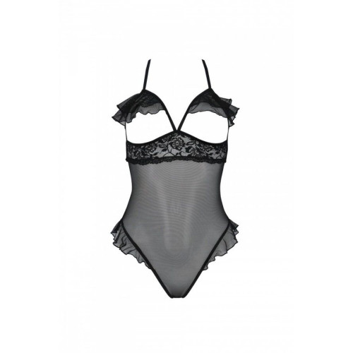 Еротичне боді Passion DOLLY BODY, XXL/XXXL, black, з відкритими чашками