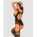 Бодистокинг Obsessive Bodystocking F236 глубокое декольте, имитация шнуровки black S/M/L