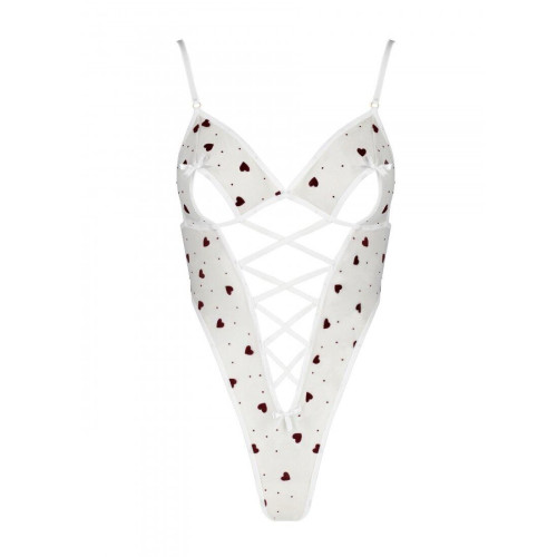 Еротичний боді з малюнком Passion LOVELIA BODY white L/XL