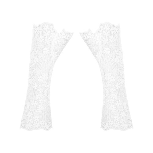 Мереживні мітенки Obsessive Heavenlly gloves білі One size