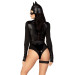 Еротичний костюм кішечки Leg Avenue Fierce Feline XS, боді, пояс з підв’язкою, маска кішки