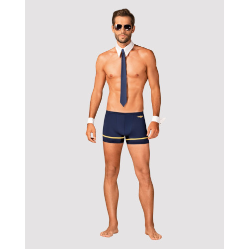 Эротический костюм пилота Obsessive Pilotman set синий S/M