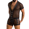 Комплект сетчатого мужского белья Passion 052 Set Michael black XXL/XXXL