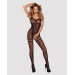 Бодистокинг Obsessive Bodystocking F213 имитация кружевного боди и резинки для чулок black S/M/L